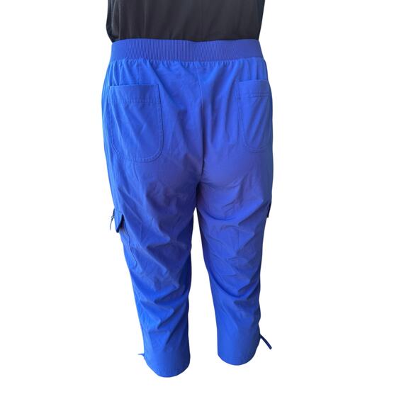 Chico's Zenergy 3 XL 16 Travel 2 Piece Set Blue Wave Jacket Capri Cargo Pants - Picture 8 of 13